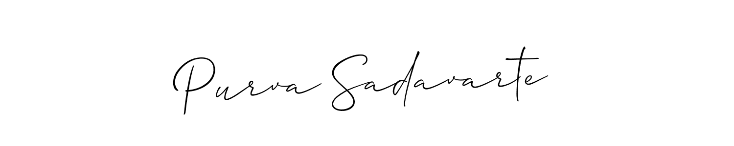 How to make Purva Sadavarte signature? Allison_Script is a professional autograph style. Create handwritten signature for Purva Sadavarte name. Purva Sadavarte signature style 2 images and pictures png