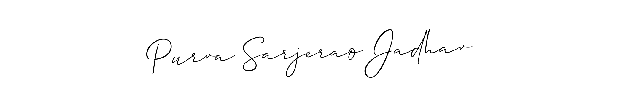 This is the best signature style for the Purva Sarjerao Jadhav name. Also you like these signature font (Allison_Script). Mix name signature. Purva Sarjerao Jadhav signature style 2 images and pictures png