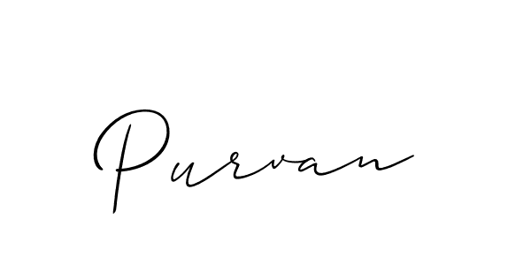 Best and Professional Signature Style for Purvan. Allison_Script Best Signature Style Collection. Purvan signature style 2 images and pictures png