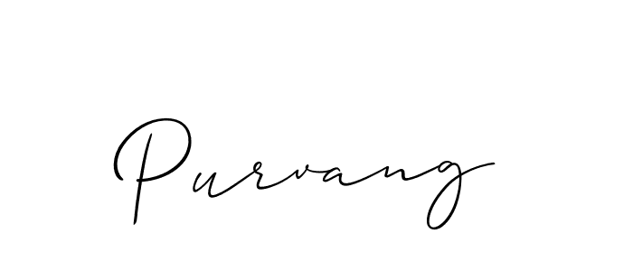 Use a signature maker to create a handwritten signature online. With this signature software, you can design (Allison_Script) your own signature for name Purvang. Purvang signature style 2 images and pictures png