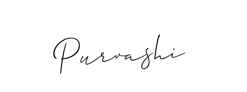 Design your own signature with our free online signature maker. With this signature software, you can create a handwritten (Allison_Script) signature for name Purvashi. Purvashi signature style 2 images and pictures png