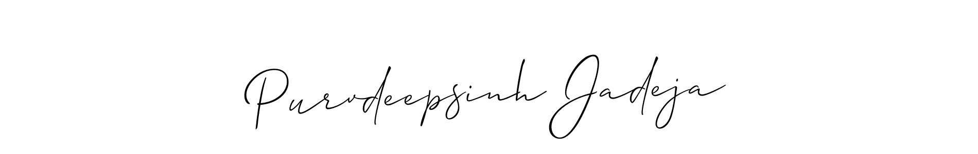 Create a beautiful signature design for name Purvdeepsinh Jadeja. With this signature (Allison_Script) fonts, you can make a handwritten signature for free. Purvdeepsinh Jadeja signature style 2 images and pictures png