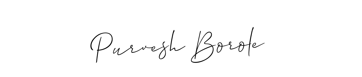 How to make Purvesh Borole signature? Allison_Script is a professional autograph style. Create handwritten signature for Purvesh Borole name. Purvesh Borole signature style 2 images and pictures png