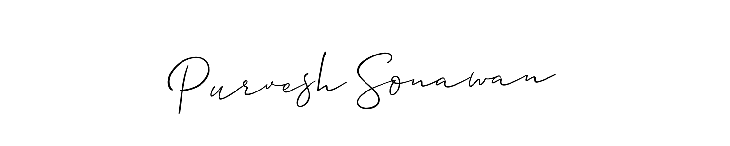 Purvesh Sonawan stylish signature style. Best Handwritten Sign (Allison_Script) for my name. Handwritten Signature Collection Ideas for my name Purvesh Sonawan. Purvesh Sonawan signature style 2 images and pictures png