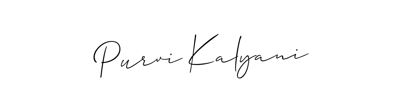 Purvi Kalyani stylish signature style. Best Handwritten Sign (Allison_Script) for my name. Handwritten Signature Collection Ideas for my name Purvi Kalyani. Purvi Kalyani signature style 2 images and pictures png