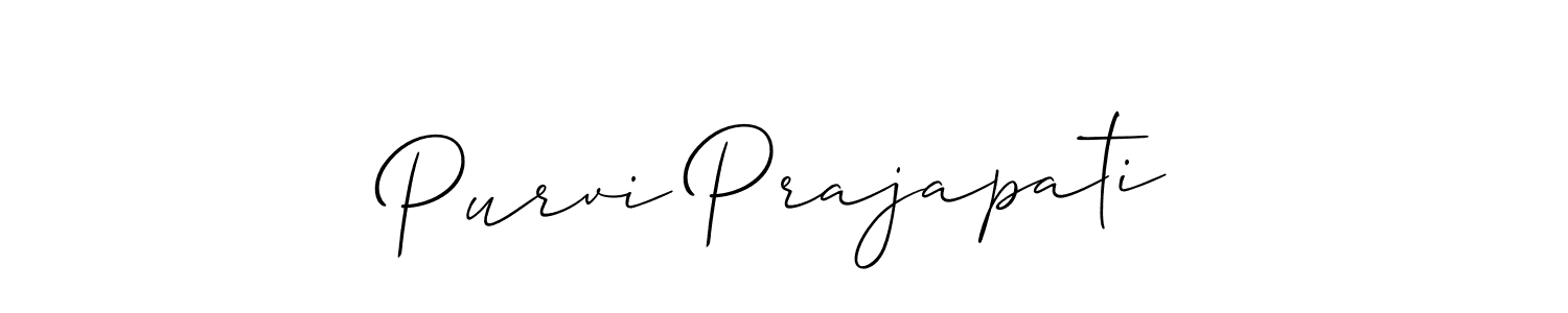 Also we have Purvi Prajapati name is the best signature style. Create professional handwritten signature collection using Allison_Script autograph style. Purvi Prajapati signature style 2 images and pictures png