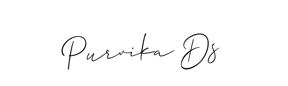 Design your own signature with our free online signature maker. With this signature software, you can create a handwritten (Allison_Script) signature for name Purvika Ds. Purvika Ds signature style 2 images and pictures png