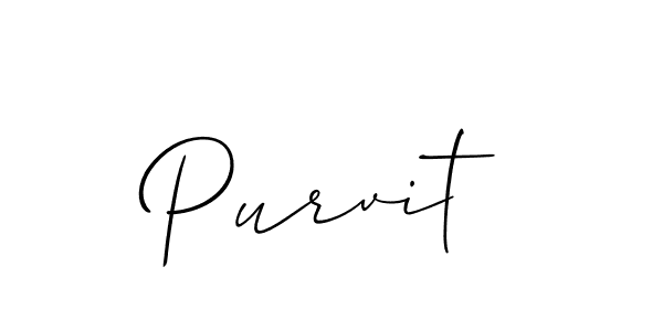 How to make Purvit name signature. Use Allison_Script style for creating short signs online. This is the latest handwritten sign. Purvit signature style 2 images and pictures png