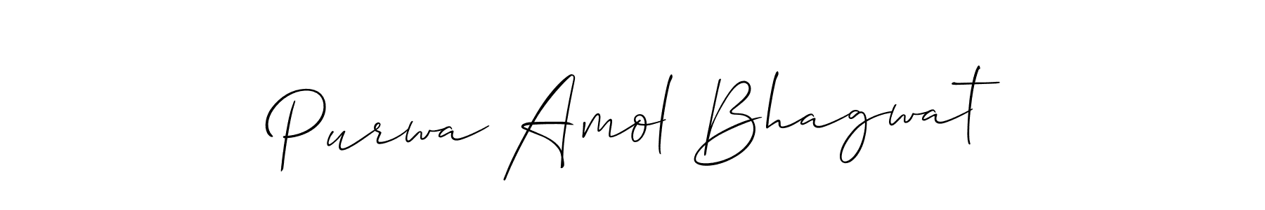 The best way (Allison_Script) to make a short signature is to pick only two or three words in your name. The name Purwa Amol Bhagwat include a total of six letters. For converting this name. Purwa Amol Bhagwat signature style 2 images and pictures png