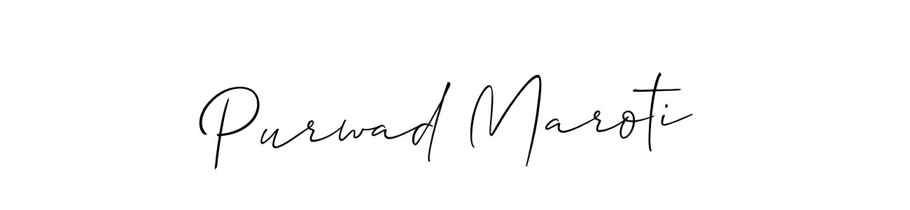 The best way (Allison_Script) to make a short signature is to pick only two or three words in your name. The name Purwad Maroti include a total of six letters. For converting this name. Purwad Maroti signature style 2 images and pictures png