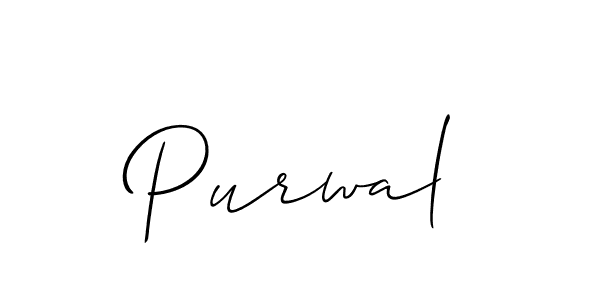 Make a beautiful signature design for name Purwal. With this signature (Allison_Script) style, you can create a handwritten signature for free. Purwal signature style 2 images and pictures png