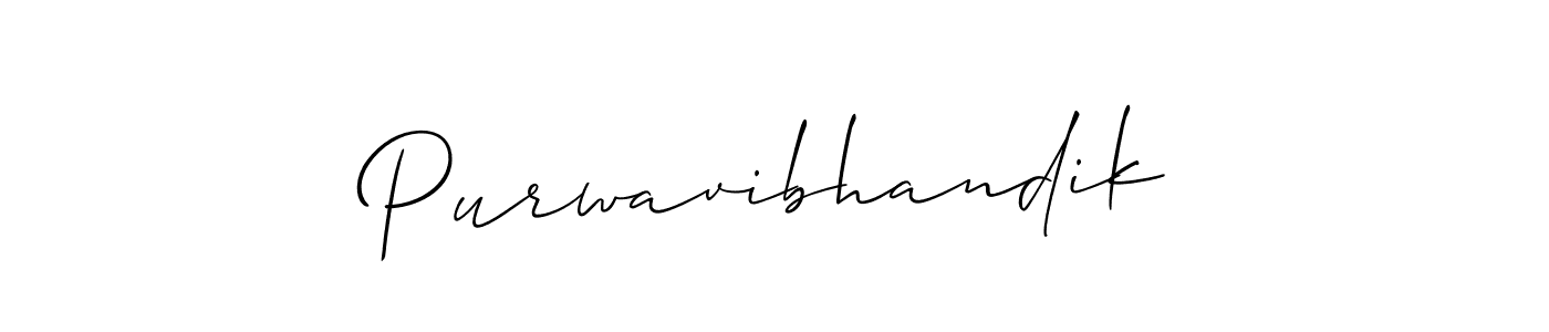 Design your own signature with our free online signature maker. With this signature software, you can create a handwritten (Allison_Script) signature for name Purwavibhandik. Purwavibhandik signature style 2 images and pictures png