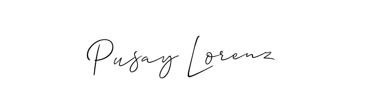 Pusay Lorenz stylish signature style. Best Handwritten Sign (Allison_Script) for my name. Handwritten Signature Collection Ideas for my name Pusay Lorenz. Pusay Lorenz signature style 2 images and pictures png