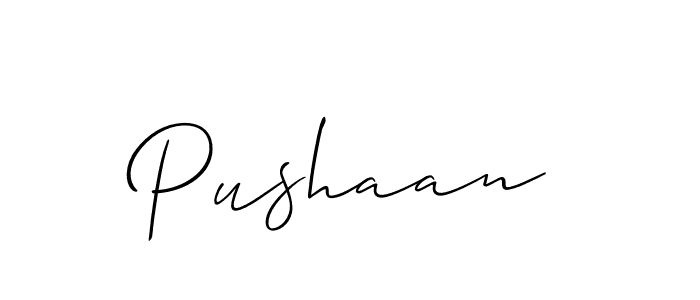 Allison_Script is a professional signature style that is perfect for those who want to add a touch of class to their signature. It is also a great choice for those who want to make their signature more unique. Get Pushaan name to fancy signature for free. Pushaan signature style 2 images and pictures png