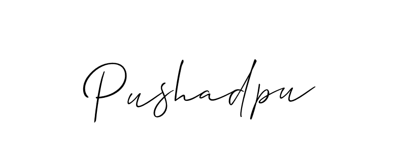 Once you've used our free online signature maker to create your best signature Allison_Script style, it's time to enjoy all of the benefits that Pushadpu name signing documents. Pushadpu signature style 2 images and pictures png