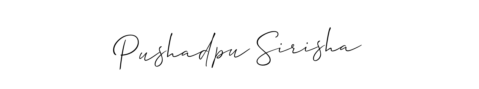 Once you've used our free online signature maker to create your best signature Allison_Script style, it's time to enjoy all of the benefits that Pushadpu Sirisha name signing documents. Pushadpu Sirisha signature style 2 images and pictures png
