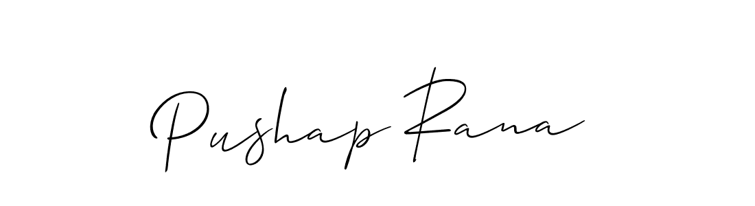 Make a beautiful signature design for name Pushap Rana. With this signature (Allison_Script) style, you can create a handwritten signature for free. Pushap Rana signature style 2 images and pictures png