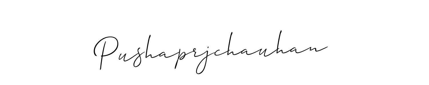 The best way (Allison_Script) to make a short signature is to pick only two or three words in your name. The name Pushaprjchauhan include a total of six letters. For converting this name. Pushaprjchauhan signature style 2 images and pictures png