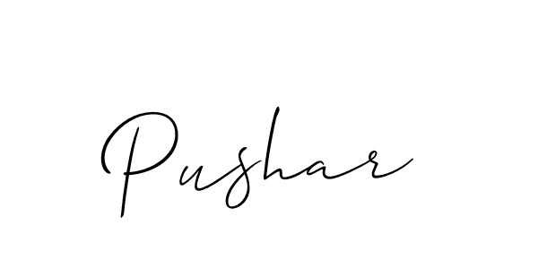 Design your own signature with our free online signature maker. With this signature software, you can create a handwritten (Allison_Script) signature for name Pushar. Pushar signature style 2 images and pictures png