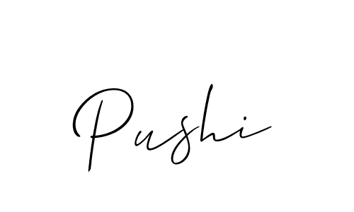Pushi stylish signature style. Best Handwritten Sign (Allison_Script) for my name. Handwritten Signature Collection Ideas for my name Pushi. Pushi signature style 2 images and pictures png
