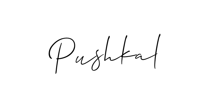 Create a beautiful signature design for name Pushkal. With this signature (Allison_Script) fonts, you can make a handwritten signature for free. Pushkal signature style 2 images and pictures png