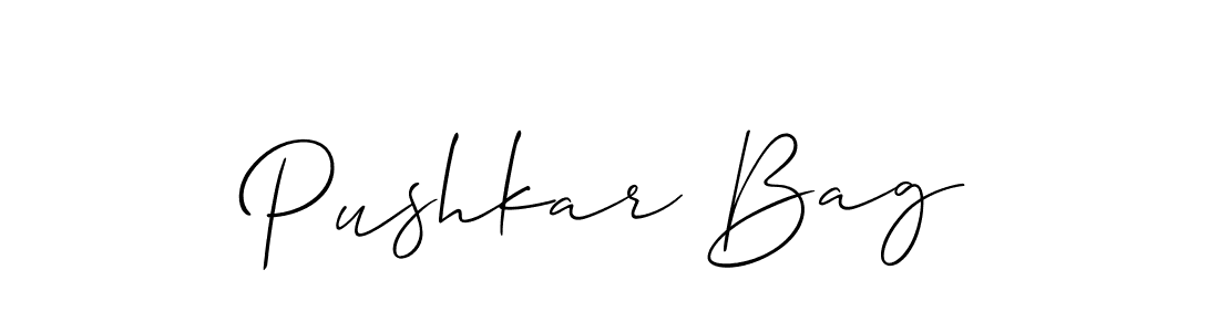 It looks lik you need a new signature style for name Pushkar Bag. Design unique handwritten (Allison_Script) signature with our free signature maker in just a few clicks. Pushkar Bag signature style 2 images and pictures png