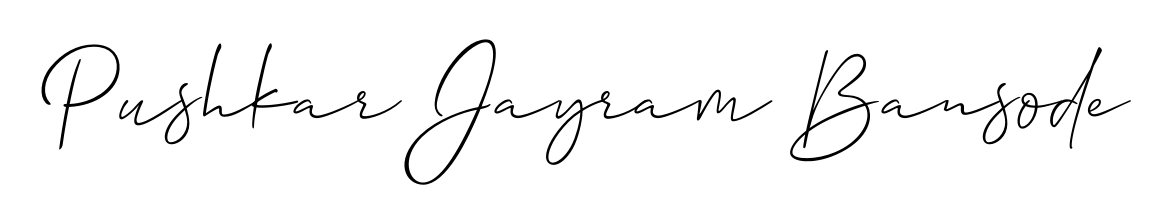 Try this chic Pushkar Jayram Bansode handwritten sign style. Using Allison_Script font elements, it gives your name a sleek, memorable identity. Pushkar Jayram Bansode signature style 2 images and pictures png