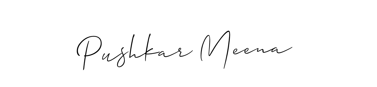 Also You can easily find your signature by using the search form. We will create Pushkar Meena name handwritten signature images for you free of cost using Allison_Script sign style. Pushkar Meena signature style 2 images and pictures png