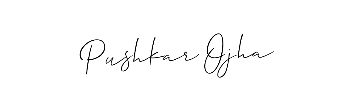 Make a beautiful signature design for name Pushkar Ojha. With this signature (Allison_Script) style, you can create a handwritten signature for free. Pushkar Ojha signature style 2 images and pictures png