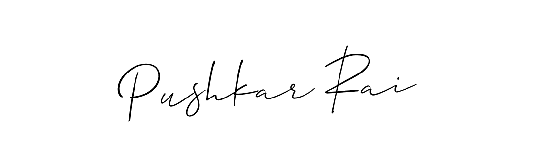 This is the best signature style for the Pushkar Rai name. Also you like these signature font (Allison_Script). Mix name signature. Pushkar Rai signature style 2 images and pictures png