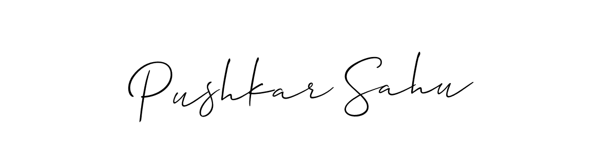 Allison_Script is a professional signature style that is perfect for those who want to add a touch of class to their signature. It is also a great choice for those who want to make their signature more unique. Get Pushkar Sahu name to fancy signature for free. Pushkar Sahu signature style 2 images and pictures png