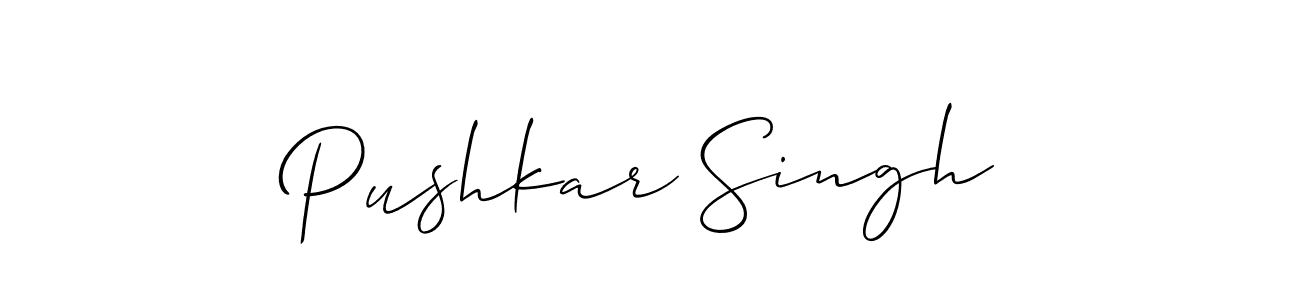 Also You can easily find your signature by using the search form. We will create Pushkar Singh name handwritten signature images for you free of cost using Allison_Script sign style. Pushkar Singh signature style 2 images and pictures png