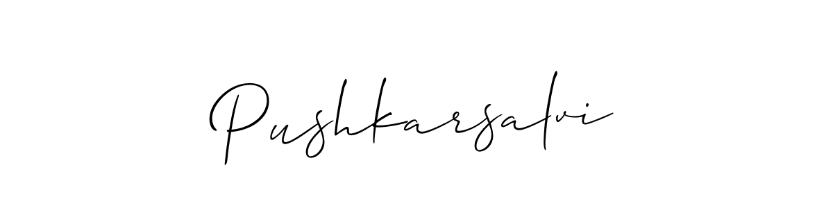 How to make Pushkarsalvi signature? Allison_Script is a professional autograph style. Create handwritten signature for Pushkarsalvi name. Pushkarsalvi signature style 2 images and pictures png