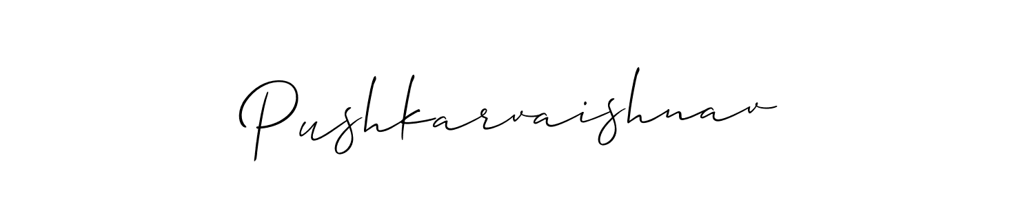 Also You can easily find your signature by using the search form. We will create Pushkarvaishnav name handwritten signature images for you free of cost using Allison_Script sign style. Pushkarvaishnav signature style 2 images and pictures png