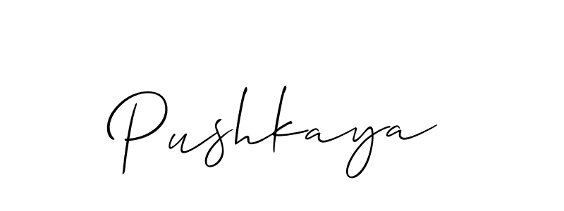 How to make Pushkaya signature? Allison_Script is a professional autograph style. Create handwritten signature for Pushkaya name. Pushkaya signature style 2 images and pictures png