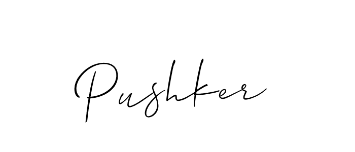 You should practise on your own different ways (Allison_Script) to write your name (Pushker) in signature. don't let someone else do it for you. Pushker signature style 2 images and pictures png