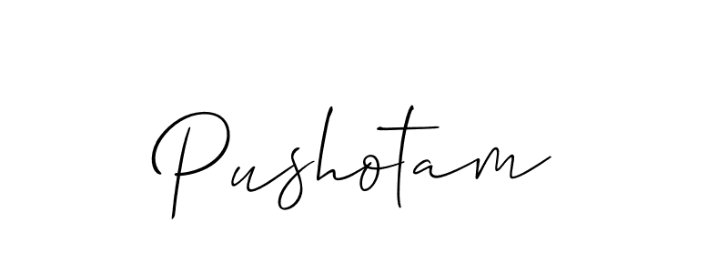 Make a beautiful signature design for name Pushotam. With this signature (Allison_Script) style, you can create a handwritten signature for free. Pushotam signature style 2 images and pictures png