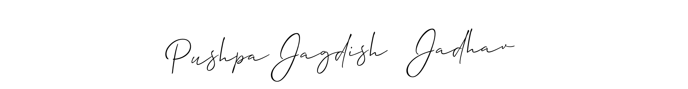 Similarly Allison_Script is the best handwritten signature design. Signature creator online .You can use it as an online autograph creator for name Pushpa Jagdish   Jadhav. Pushpa Jagdish   Jadhav signature style 2 images and pictures png