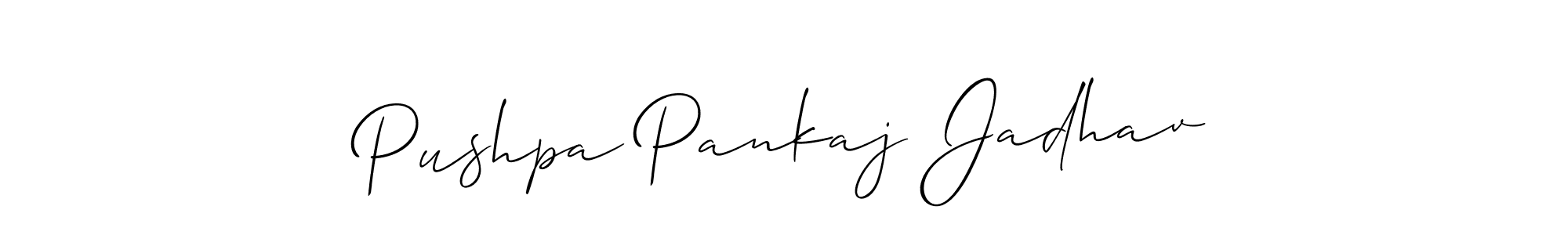 Also we have Pushpa Pankaj Jadhav name is the best signature style. Create professional handwritten signature collection using Allison_Script autograph style. Pushpa Pankaj Jadhav signature style 2 images and pictures png