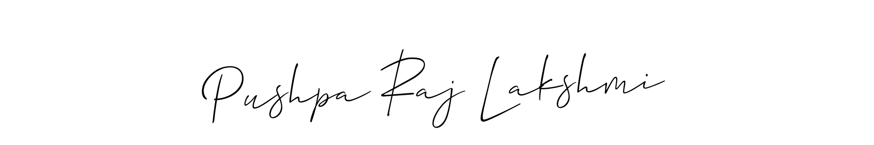 It looks lik you need a new signature style for name Pushpa Raj Lakshmi. Design unique handwritten (Allison_Script) signature with our free signature maker in just a few clicks. Pushpa Raj Lakshmi signature style 2 images and pictures png