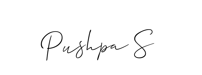 Create a beautiful signature design for name Pushpa S. With this signature (Allison_Script) fonts, you can make a handwritten signature for free. Pushpa S signature style 2 images and pictures png