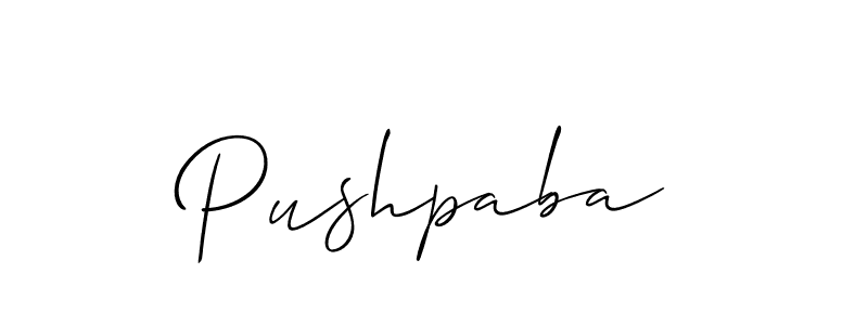 It looks lik you need a new signature style for name Pushpaba. Design unique handwritten (Allison_Script) signature with our free signature maker in just a few clicks. Pushpaba signature style 2 images and pictures png