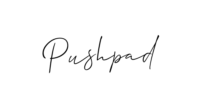 Design your own signature with our free online signature maker. With this signature software, you can create a handwritten (Allison_Script) signature for name Pushpad. Pushpad signature style 2 images and pictures png