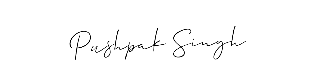 Design your own signature with our free online signature maker. With this signature software, you can create a handwritten (Allison_Script) signature for name Pushpak Singh. Pushpak Singh signature style 2 images and pictures png