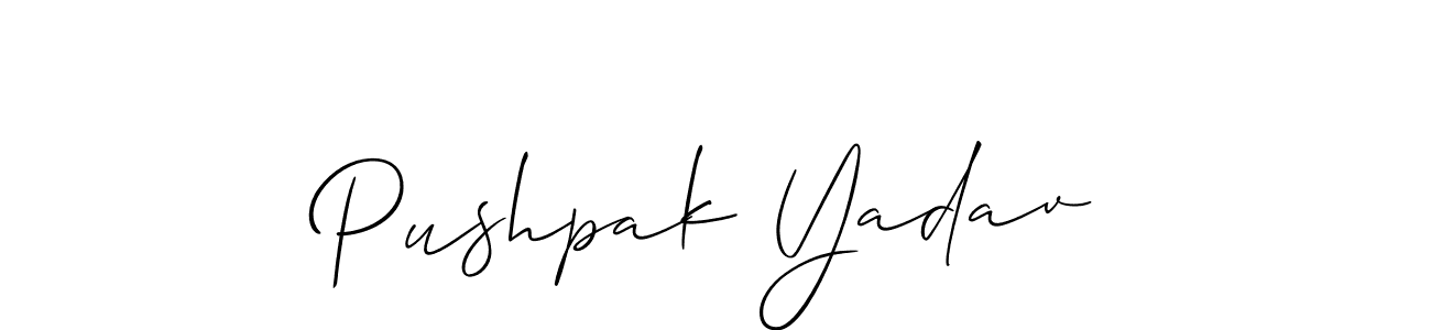 How to Draw Pushpak Yadav signature style? Allison_Script is a latest design signature styles for name Pushpak Yadav. Pushpak Yadav signature style 2 images and pictures png