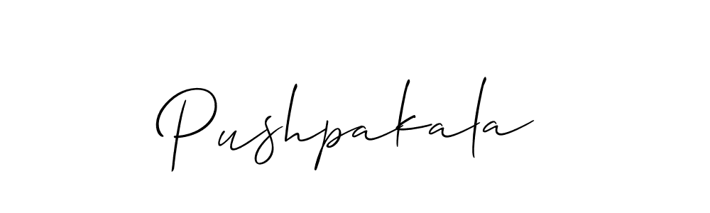 How to Draw Pushpakala signature style? Allison_Script is a latest design signature styles for name Pushpakala. Pushpakala signature style 2 images and pictures png