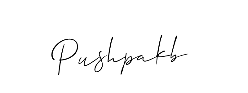 How to make Pushpakb name signature. Use Allison_Script style for creating short signs online. This is the latest handwritten sign. Pushpakb signature style 2 images and pictures png