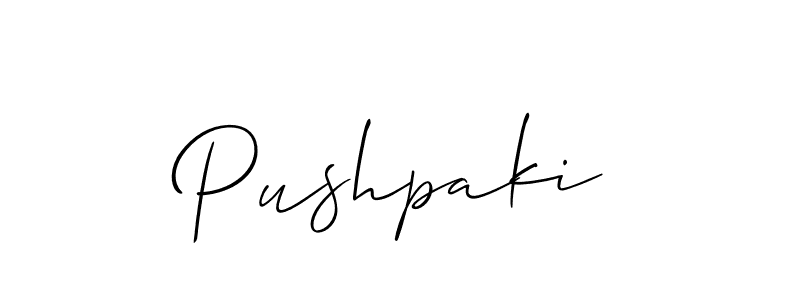 How to make Pushpaki signature? Allison_Script is a professional autograph style. Create handwritten signature for Pushpaki name. Pushpaki signature style 2 images and pictures png