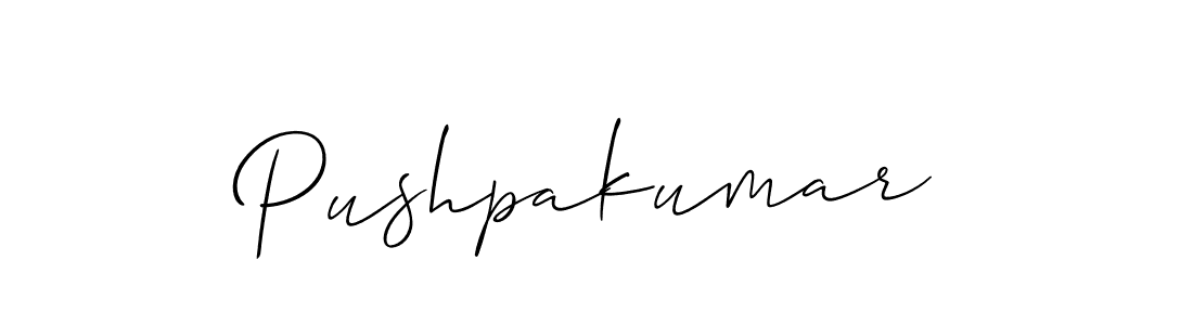 Pushpakumar stylish signature style. Best Handwritten Sign (Allison_Script) for my name. Handwritten Signature Collection Ideas for my name Pushpakumar. Pushpakumar signature style 2 images and pictures png
