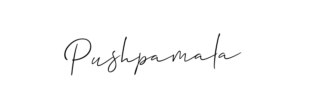 Also You can easily find your signature by using the search form. We will create Pushpamala name handwritten signature images for you free of cost using Allison_Script sign style. Pushpamala signature style 2 images and pictures png